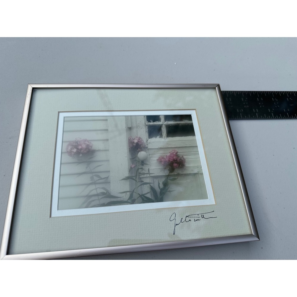Galbraith Photographic Art Signed Framed Pink Flower Cottage Window Hartland MI